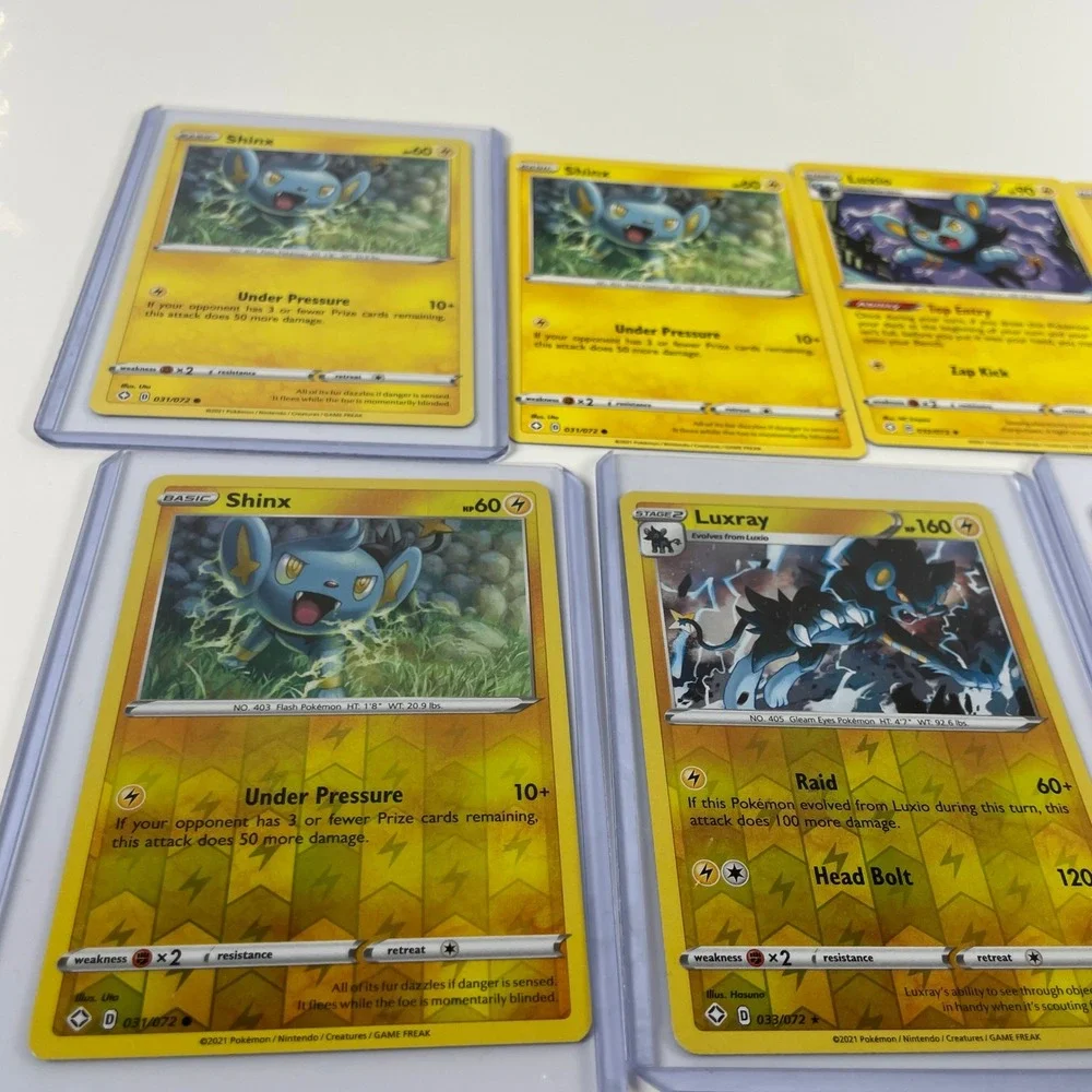 Pokemon Card Lot Shinx Luxio Luxray Reverse Holo Shining Fates Battle Styles 9ct